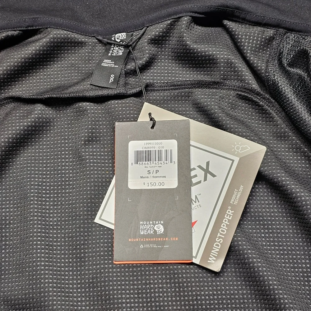 NWT Mountain Hardwear Gore-Tex Infinium Vest Mens Small P Black Softshell OM8959
